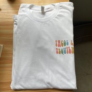 1 White Unisex Tacos & Tequila Shirt